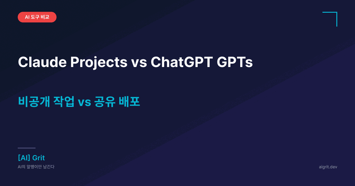 Claude Projects vs ChatGPT GPTs 비교: 맞춤 AI 작업공간, 어느 쪽을 쓸까