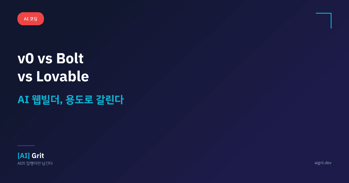 v0 vs Bolt vs Lovable — AI 웹사이트 빌더 3종 실전 비교