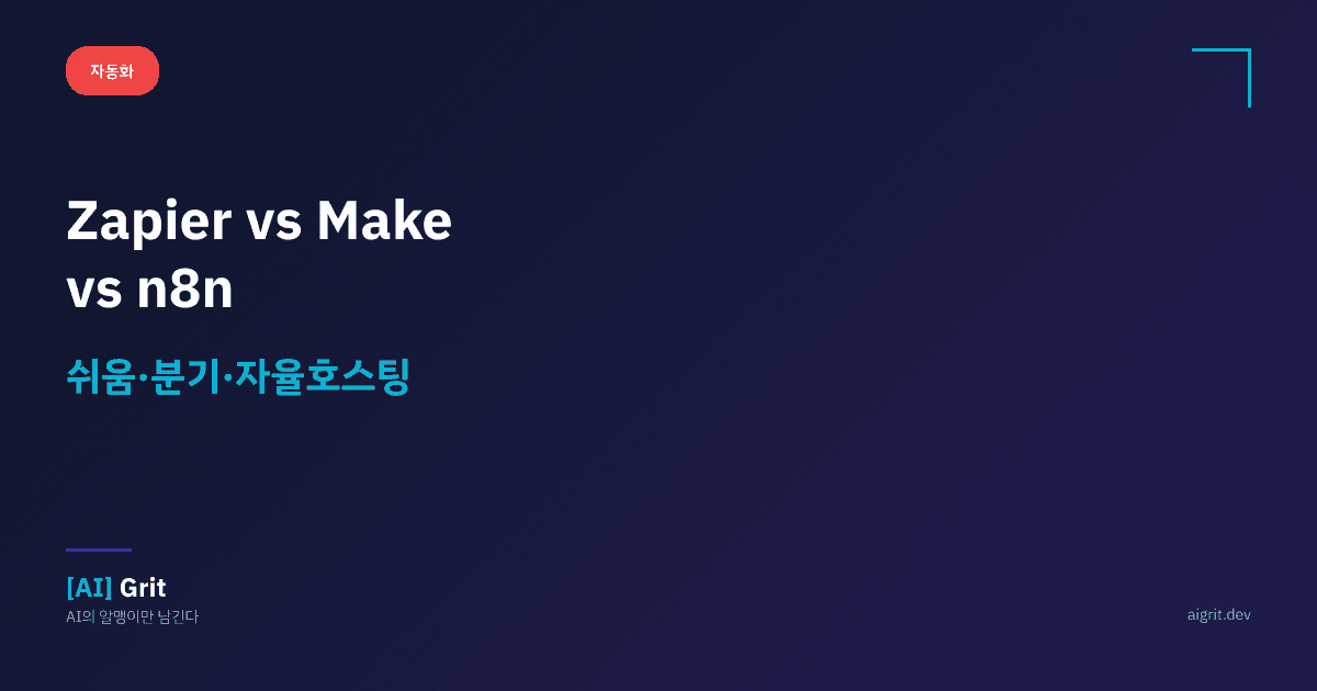 Zapier vs Make vs n8n 비교 — 같은 자동화를 셋으로 만들어 본 결과